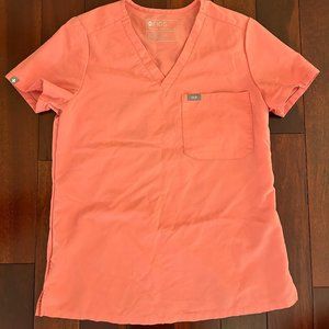 FIGS Women's Neon Pink Catarina - One-Pocket Scrub Top - XS